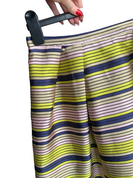 Oasis ladies lime pink and navy lined formal evening pleat balloon skaterskirt - Picture 4 of 6